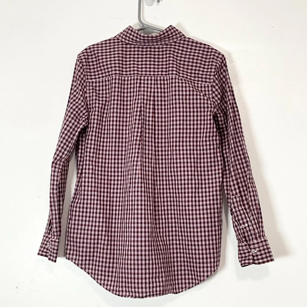 Polo Ralph Lauren Boys Plaid Button Down Shirt Red Blue White Cotton Size 7